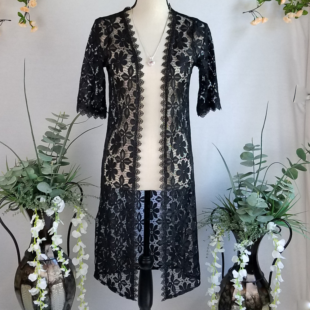 NEW!! Allegra K Black Lace Cover
